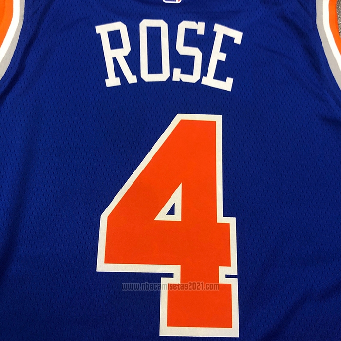 Camiseta New York Knicks Derrick Rose #4 Icon Azul